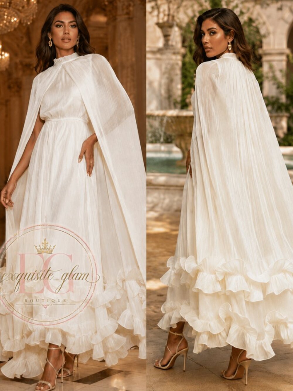 👑Luxurious Evening Gorgeous Bridal Gown Couture Designer Wedding Cocktail Dress